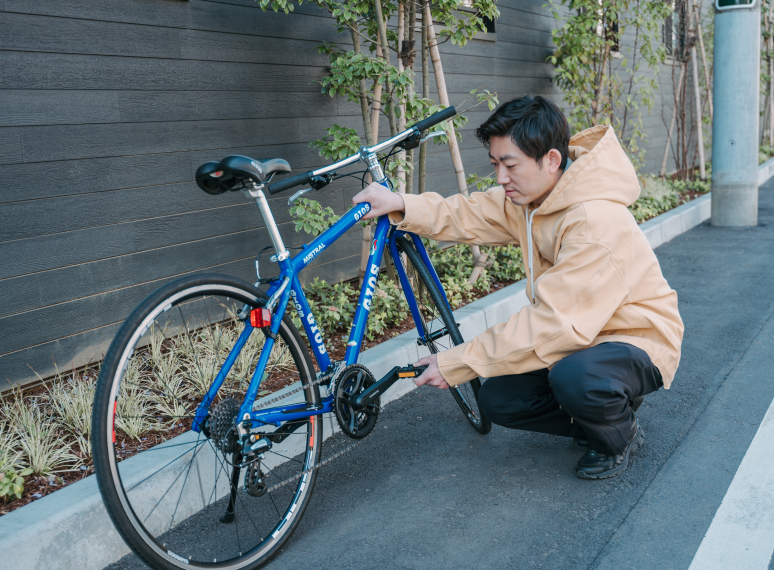 自転車の状態を確認